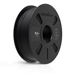 NUMAKERS PLA+ 3D Printer Filament, 1.75mm, Dimensional Accuracy +/- 0.03 mm, 1 kg Spool (2.2 lbs), Compatible with Most FDM Printers (Black)