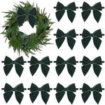 AIMUDI Hunter Green Velvet Bows 4" 