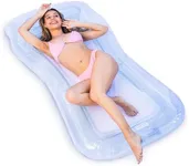 Comfy Floats Inflatable Mesh Lounger - Pool Chair Float - Mesh Bottom Keeps You Cool - Blue