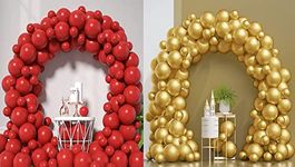 Fab Nation 100 pcs Red & Golden Metallic Balloons for Birthday Decoration/Parties/Anniversary/Bridal Shower/Theme Party