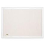 U Brands Linen Cork Linen Bulletin Board, 17 x 23 Inches, White Wood Frame (3264U00-01)