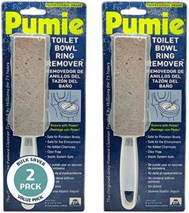 PUMIE Toilet Bowl Ring Cleaner, TBR6, Pumice Stone with Handle for Cleaning Toilet Rings and Stains, Essential Scouring Stick on Toilet Bowls, Tubs, Sinks, Showers and Tough Stains (2 Pack)