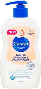 Curash Gentle Shampoo & Conditioner - Ideal for Newborns & Toddlers - with Calendula Oil & Aloe Vera - pH Balanced - Hypoallergenic, Paraben Free - Colour Free - Fragrance Free, 400ml