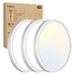 libtit 3Pack Flush Mount Ceiling Light 7 Inch, 15W 1500Lm Led Ceiling Lights,Warm White/neutral/Cool White, Ultra-thin Flat Round LED Lighting Fixtures for Bathroom Kitchen Laundry