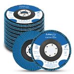 Amoolo 4 1/2 Inch Zirconia Flap Discs, 10 PCS 120 Grit Angle Grinder Sanding Wheel, High Density Abrasive Grinding Discs for Metal/Wood Grinding (7/8 inch Arbor Size)