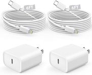 Fast Charger iPhone,iPhone Charger Fast Charging 2Pack USB C Wall Charger Block Fast iPhone Charger 6FT Type-C USB C to Lightning Cables Cord for iPhone 14/14Plus/13/12/11 Pro Max,Mini,8, iPad/AirPods