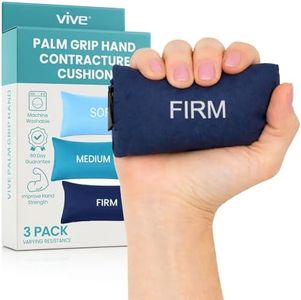 Vive Palm Grip Protector - Hand Contracture Cushions (3 Levels) - Hand and Finger Squeeze Bags for Elderly, Stroke Rehab, Arthritis, Skin Breakdown, Exercise, and Strength - Sized for Men/Women