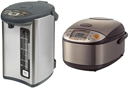 Zojirushi Micom Water Boiler & Warmer (135 oz) and Zojirushi Micom Rice Cooker and Warmer (1.0 Liter), Stainless Steel