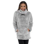 Lora Dora Womens Snuggle Fleece Lounge Top Sweater Grey UK 16-18