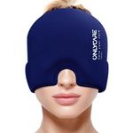 ONLYCARE Migraine Relief Cap, Upgraded Odorless Headache Relief Cap, 360° Gel Surround Ice Pack Mask for Migraine, Sinus, Stress, Frontal Headaches