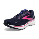 Brooks Women's Ghost 15 Sneaker, Pecoat/Blue/Pink, 8 UK