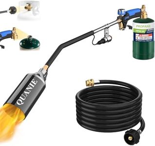 Propane Torch Weed Burner Kit,Weed Torch 1,800,000 BTU Blow Torch with 1lb Propane Cylinder Adapter and 10FT Hose,Flamethrower with Turbo Trigger for Flame Weeding,Roofing, Melting Ice Snow