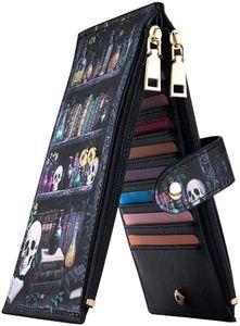 Travelambo RFID Wallet Women Large Size Bifold Multi Card Wallet Case with Zipper Pocke Credit Card Holder for Women