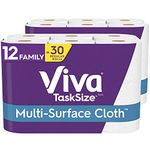 Viva multisurface Cloth Tasksize Paper Towels, Kitchen Paper Towels, White, 2Packs Of 6 Family Rolls 12 count