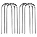 Synoratory Trampolines Wind Stakes Heavy Duty U Type Sharp Ends Safety Ground Anchor Galvanized Steel for Soccer Goals, Camping Tents and Huge Garden Decoration(6pack, 12),11.8 inch Wind Stakes 6packs