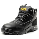 Black Hammer Men's 7752 Leather Safety Boots | S3 Water-Resistant, 9 UK