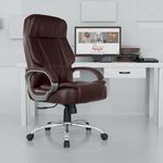 Rose Designer Chairs Modern Ergonomic Office Chair (Leather, Brown)