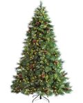 WeRChristmas Pre-Lit Portland Spruce Christmas Tree with 700 Chasing Warm LED Lights, Multi-Colour, 7.5 feet/2.25m