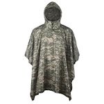 GRVCN Military Rain Poncho, Camouflage Raincoat Outdoor Waterproof Lightweight