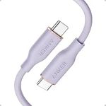 Anker USB C Cable, 240W Type C Flow Cord, Fast Charging for iPhone 16 Series, MacBook Pro 2020, and More (Purple, 3FT)