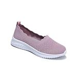 Semshedy Women Orthopedic Nursing Platform Walking Shoes, Casual Lightweight Non Slip Sneakers, Low-Top Flats, 2701/Pink, 9