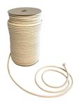 IPEA -Natural Macrame Cotton Cord - 6mm x 100 Metres - Super Long Roll - Sewing Thread for Crafts, Decorations, Tapestries, Curtains, Plain