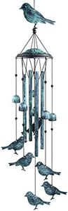 Monsiter QE Bird Wind Chimes for Outside, Outdoors Wind Chimes with 4 Large Aluminum Tubes & S Hook - Wind Chimes Outdoor Clearance Hanging Decor for Garden, Patio, Backyard or Porch