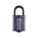 Squire Heavy Duty Padlock (CP60) - Toughest Steel Shackle - 5 Wheel Combination Padlock - Alloy Steel for Corrosion Resistance - Weatherproof Lock for Home, School & Garage (Blue, 60mm)