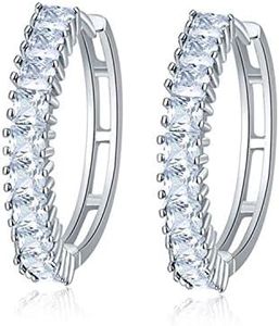 Joctly CZ Round Hoop Earrings Colorful Amethyst Huggie Earrings Cubic Zirconia Jewelry For Women