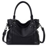 Hobo Bag for Women,VONXURY Fashion Ladies Purse Handbag Faux Leather Shoulder Bag with Adjustable Long Strap（Black）