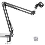 NEEWER Adjustable Microphone Stand with Mount, Maximum Load 1 kg, Microphone Stand for Radio, Broadcast, Voice-Over, Stage and TV Stations, Compatible with Blue Yeti Snowball Yeti X etc. (Black)