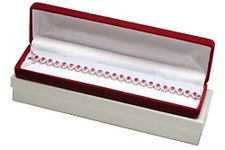 Wholesale Luxury Velvet Bracelet Gift Jewelry Box Burgundy Red Color Soft Touch Premium Velvet Material with an Individual White Packer Box Size 8.03〞(W)*2.05〞(D)*1.10〞(H)