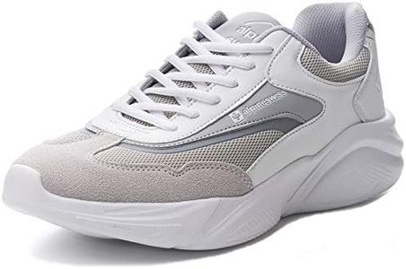 Alpine Swiss Stuart Mens Chunky Fashion Sneakers, White Gray, 11