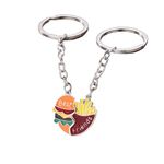 KORKUS Friends Keychain 1 Pair Cute Hamburg Keyring Food Heart Keychain Magnetic Suction Cartoon Hamburg French Fries Key Chain Best Friends Key Holder Matching Key Pendant Friend Gift