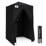 EAGLE PEAK Flex Ultra Compact 4x4 Pop-up Canopy, Sun Shelter, Changing Room, Portable Privacy Canopy Cabana for Pool, Fashion Photoshoots, or Camping (Black)