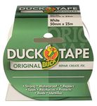 Duck Tape Original White, 50mm x 25m. The original high strength waterproof gaffer and duct adhesive cloth repair tape