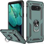 IKAZZ for Galaxy Note 8 Case,Military Grade Shockproof Heavy Duty Protective Phone Case Pass 16ft Drop Test with Magnetic Kickstand for Samsung Galaxy Note 8 Pine Green