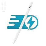 Stylus Pen for iPad Pen 5-10Mins Fast Charging, Stylus Pen Compatible with Apple Pencil for 2018-2023 iPad Drawing Writing, Anti-Palm Mis-Touch, Tilt Sensitivity, Magnetic Design (A-White)