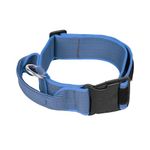 Julius-K9 Color and Gray Collar with Handle, Safety Lock and Interchangeable Patch, 50 mm (49-70 cm), Blue-Gray