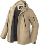 Men's Winter Coat Waterproof Fleece Lined Warm Winter Jacket with 9 Pockets Insulated Windproof Puffer Jacket