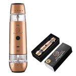 2 in 1 Electric Salt and Pepper Grinder Set, Rechargeable with USB-C, Automatic Battery Operated Salt and Pepper Shakers, Pepper Mill Grinder with Adjustable Coarseness, Rose Gold Gourmet Easy