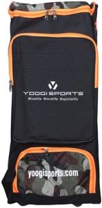 SPORTSYUVA Yoogi Sports Duffle Cricket Kitbag for Men with 2 Bat Caves Shoulder Straps Extra Compartment for Accessories (Orange)