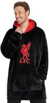 Liverpool F.C. Oversized Hoodie Blanket For Men, Official Football Gifts, Black, One size