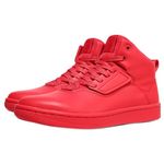 Soulsfeng Unisex Basketball Shoes Leather High Top Sneakers Comfortable Walking Skate Shoes, Rock-red, 10 Women/8.5 Men