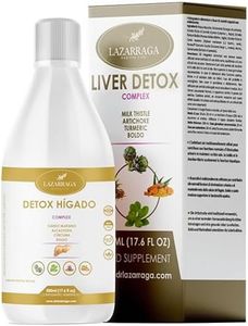 Detox Potente para Hígado y Colon | Elimina toxinas y evita la retención de líquidos | Efecto Control del Volumen | Alcachofa, Cúrcuma, Cardo Mariano y Boldo | Sabor Frutos Rojos | 500ml | Vegano