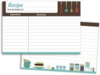 Home Advantage 50 Modern Kitchen Recipe Cards, 4x6 Double Sided Cards