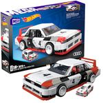 MEGA Hot Wheels Collectible Car Building Toy, Audi 90 Quattro IMSA GTO with 973 Pieces and Die-Cast Model, Build & Display Set for Collectors, Red