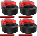 Bateria Power 4 Pairs Solar Panel Wire 50Ft Black and 50Ft Red Kit, Solar Panel Extension Cable 10AWG (6mm²) Tinned Copper Wire for Outdoor Automotive RV Boat Marine Solar Panel (Black+Red)