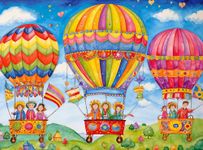 Floating on Cloud Nine by Cross & Glory - 1000 Piece Jigsaw Puzzle for Adults - Vibrant Hot Air Balloon Fantasy Picture, Best New Puzzles