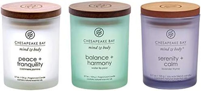 Chesapeake Bay Candle Peace + Tranquility, Balance + Harmony, Serenity + Calm Scented Candle Gift Set, Small Jar (3-Pack), Assorted